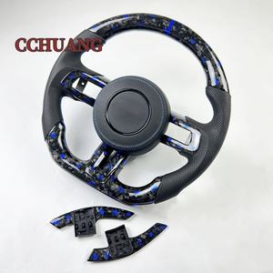 Volant personnalisé en fibre de carbone forgée bleue pour <span class=keywords><strong>Ford</strong></span> <span class=keywords><strong>Mustang</strong></span> S550 <span class=keywords><strong>GT</strong></span> en 2015 2016 2017 2018 2019 2020 2021 2022 - Product Image 2