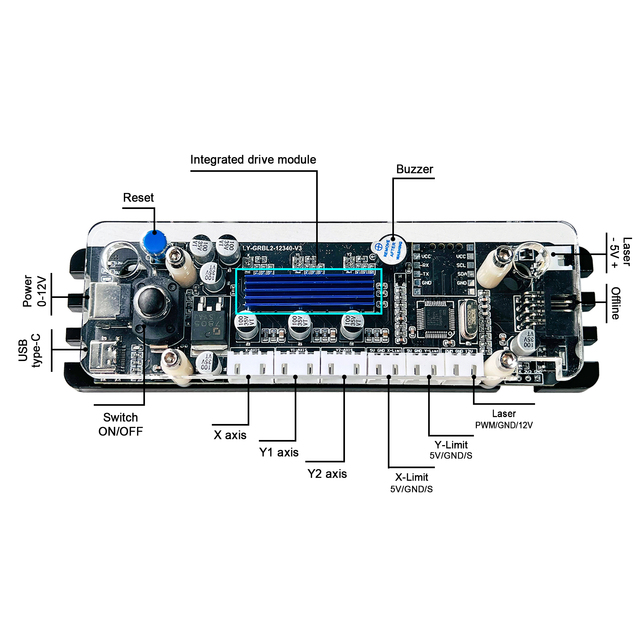GRBL 1.1 USB Port CNC 2 Axis Engraving Machine Controller Board for Laser Engraving Machine