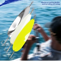 SEASKY 5 1/2 "lame en acier inoxydable pour bateau océanique eau salée 50g UV saumon thon muskie Durable métal leurre cuillère de pêche