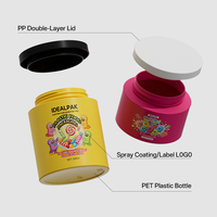 Pot en PET personnalisé de 250 ml et 500 ml pour friandises pour animaux de compagnie, pot pour vitamines, emballage alimentaire, pots en plastique de qualité alimentaire pour l'emballage alimentaire