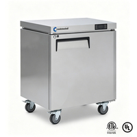 Certifié ETL - Réfrigérateur commercial sous comptoir à air forcé, 8 ventilateurs, affichage LED, température unique, en acier inoxydable, sans givre, numérique