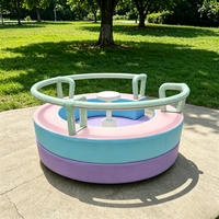 Ensemble de jeux gonflables et d'équipements de jeu intérieur Macaron pour enfants avec piscine à balles, château gonflable et trampoline, idéal pour les fêtes pastel en extérieur