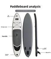 Planche à pagaie gonflable Aqua Plus de 15 cm d'épaisseur, pour tous les niveaux, portable, avec pagaie, pompe et sac de transport