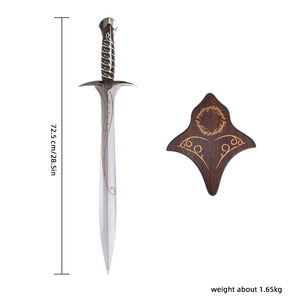 Espada corta de acero inoxidable grabada de 73 cm, estilo medieval 'Sting', hecha a mano, igual a la de la <span class=keywords><strong>película</strong></span>, sin afilar. - Product Image 6