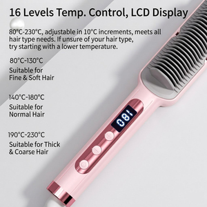 <span class=keywords><strong>Brosse</strong></span> <span class=keywords><strong>lissante</strong></span> sans fil avec batterie 4000 mAh, 3 réglages de température et conception anti-brûlure pour une utilisation double (lisse/bouclé) - Product Image 2