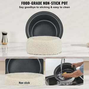 Marmite Électrique 2L avec Minuteur Intelligent, Couvercle, Nettoyage Facile, Revêtement en Acier Inoxydable, Poignée en Plastique, Cuiseur à Soupe et Riz Don Feliz - Product Image 3