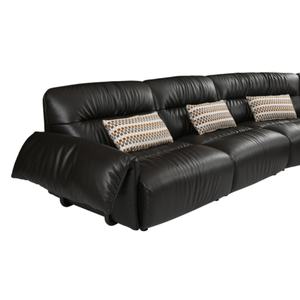 Новый модный современный диван Честерфилд из натуральной черной кожи, комфортный, с обивкой, для квартиры, виллы, офиса, отдыха - Product Image 3
