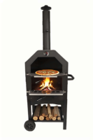 Four à pizza extérieur NL-2025, barbecue au charbon de bois, portable, en métal noir, petit four à pizza à flamme de bois, gril extérieur