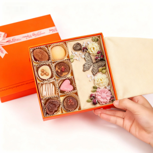 Boîte à chocolats en papier vide pour le Nouvel An, boîte à truffes carrée à 9 compartiments, pour la maison ou le bureau - Product Image 2