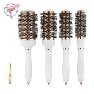 Cepillo para Cabello Rizado Resistente al Calor con Cerdas de PA46, Cuerpo de Aluminio, Diseño Antiencrespamiento, Mango de Cerámica Antideslizante - Product Image 1