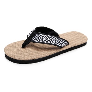 Sandales d'été en lin pour hommes, tongs antidérapantes à ruban, chaussons de plage, vente en gros - Product Image 5