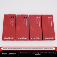 Pena Tinta Hilang Saat Dihapus KEARING 0.5mm 1mm Ujung Halus, Spidol Kain yang Menghilang Sendiri, Pena Penanda Jahit Sementara untuk Kain Tekstil