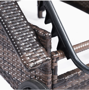 Sillón <span class=keywords><strong>Reclinable</strong></span> Individual Acolchado para Patio Exterior, <span class=keywords><strong>Tumbona</strong></span> Moderna de Mimbre para Playa, Villa, Jardín, Terraza y Proyectos - Product Image 6