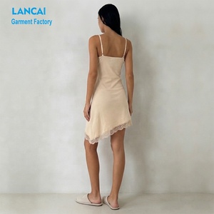 ผู้ผลิตชุดนอนลูกไม้แบบสั่งทำ ชุดนอนผ้าฝ้ายสั้นสำหรับผู้หญิง พร้อมดีเทลโบว์ บริการ OEM ODM โรงงานผลิตชุดนอน - Product Image 4