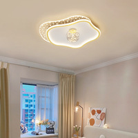 JACKSUN Plafonnier Cloud pour chambre principale Style simple moderne avec lumière LED Base en fer et couvercle en acrylique