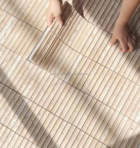 Kit Kat màu be <span class=keywords><strong>travertine</strong></span> gạch khảm đá cẩm thạch xếp chồng lên nhau khảm đá tự nhiên Bảng điều khiển tường nhà bếp backsplash gạch <span class=keywords><strong>travertine</strong></span> khảm - Product Image 5