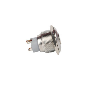 Interrupteur à bouton-poussoir en métal éclairé par un anneau LED, verrouillage étanche de 19mm, tête ronde haute autobloquant - Product Image 3