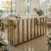 Comptoir de Bar en Acier Inoxydable Rectangle pour Mariage