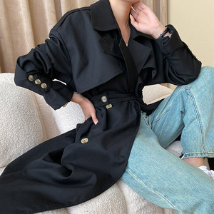 <span class=keywords><strong>Trench</strong></span> lungo da <span class=keywords><strong>donna</strong></span> <span class=keywords><strong>Beige</strong></span> di lusso elegante cappotto classico doppio petto primavera autunno - Product Image 2