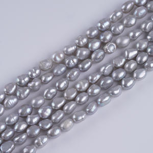 ขายส่งลูกปัดน้ำจืดธรรมชาติ ขนาด 5-6 มม. รูตรง ขัดเงาสองด้าน สีเทา สำหรับทำสร้อยข้อมือ สร้อยคอ  มีตัวเลือกสีขาวและสีชมพู - Product Image 4