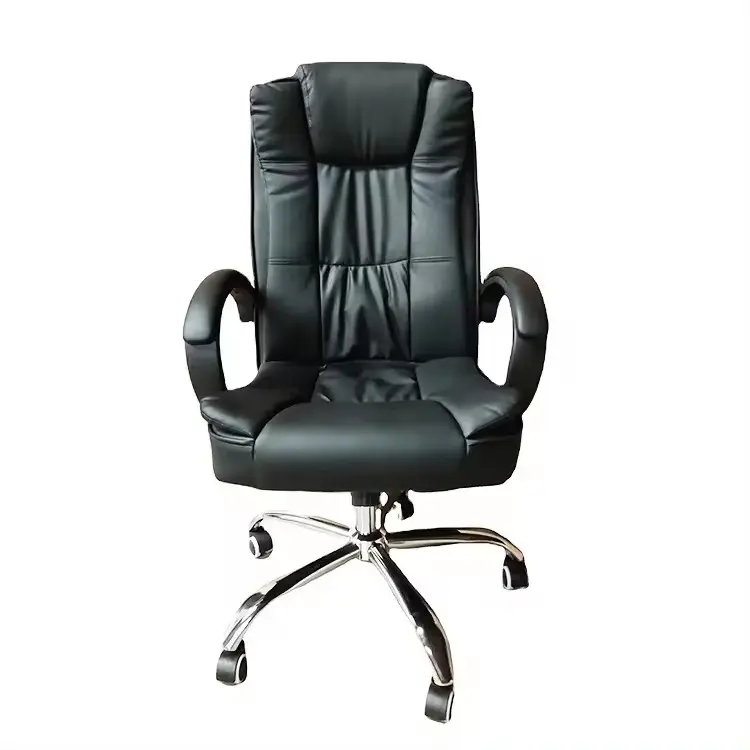 Modern Ergonomic Revolving Adjustable Height Synthetic PU Leather Chair Metal Base Swivel Executive Office Chairs