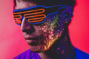 Persianas intermitentes coloridas LED Gafas Rave Disfraz de DJ de Halloween Varias decoraciones de fiesta de iluminación Ventas directas de fábrica Niño bajo - Product Image 3