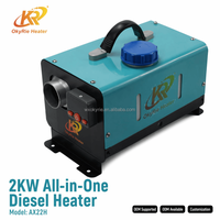 Chauffage diesel horizontal intégré OkyRie AX22H 2KW, pièces d'installation complètes, chauffage à économie d'énergie pour tente, camping-car