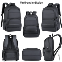 Sac à dos pour ordinateur portable unisexe, grande capacité, en polyester, avec fermeture éclair USB, imperméable, antivol, nouvelle mode 2025, pour les voyages d'affaires