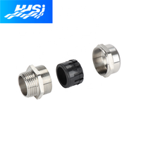 Prensaestopas de compresión simple HJSI circular de latón niquelado M14*1.5 ATEX IECEx IP66 sin armadura