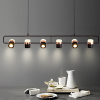Lustre LED postmoderne créatif nordique Long luminaire minimaliste pour la maison Bar Restaurant comptoir salle à manger