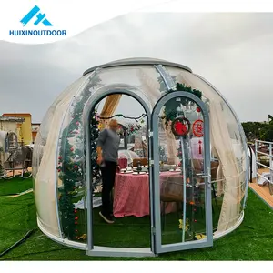 Gölgelik çadır şeffaf cam taşınabilir Modern şekli bahçe jeodezik yeşil prefabrik kubbe evi