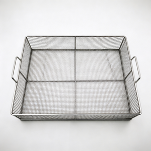 304 Edelstahl-Gitterfach, Langlebiges Flexibles Rechteckiges Aufbewahrungsfach mit Seitengriffen für Badezimmer- und Küchenschrank-Organisation - Product Image 1
