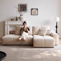 Breites, weiches L-förmiges Sofa mit verstellbarer Rückenlehne, modernes, neuestes Design, luxuriöses Ecksofa aus Stoff für Zuhause