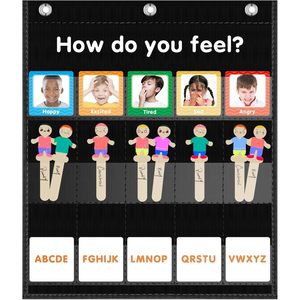 Tabla de bolsillo de sentimientos, 36 tarjetas, aprendizaje de emociones para el aula, autismo, edad de 4 a 6 años - Product Image 1