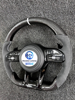 Volant en carbone véritable haute brillance avec boutons de commande, compatible avec Benz C E G CLA CLS AMG, Plug & Play, remplacement d'usine
