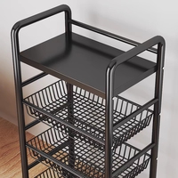 Fabriek Outlet Multi-Functionele Metalen Opbergkar Multi-Tier Keuken Rollende Trolley Huishoudelijke Groente Fruit Opslag Rack