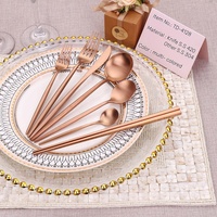Ensemble de couverts en acier 18/10, finition cuivre portugais et or rose mat, pour restaurant, cadeaux d'affaires, mariage, cuillère
