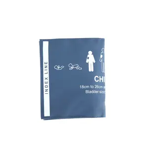 Reusable Blue PU NIBP cuff single Tube 18-26 cm pediatric/child bladder blood pressure cuff