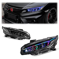 Feux avant de voiture LED 6000K 12V pour Honda Civic 2016-2021, boîtier ABS durable, Plug+Play, kit de remplacement facile, IP67