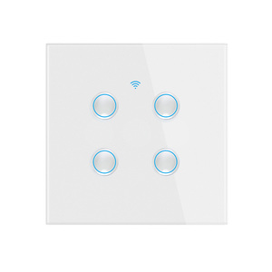 Phân phối lõm EU Anh tuya <span class=keywords><strong>Wifi</strong></span> BT cảm ứng Glass Bảng điều chỉnh rãnh tường chuyển đổi với Neutral hệ thống dây điện cho Google nhà Alexa Alice - Product Image 1