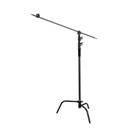 Support de lampe en forme de C à 3 sections en métal noir de 40 pouces, 3,3 m, pour la photographie de films et de télévision, support robuste