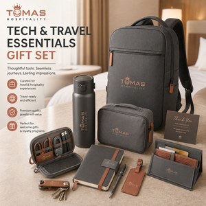 Custom Branding Travel Comfort Set With Duffel Bag Slippers Water Bottle Notebook Pen Sleep Mask Towel for Employee Wellbeing - Product Image 6