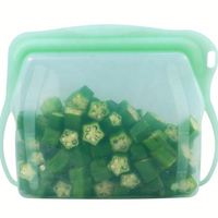 Sac de 1000ml personnalisé facile à nettoyer étanche portable réutilisable silicone congélateur fermeture éclair conteneurs de stockage de nourriture