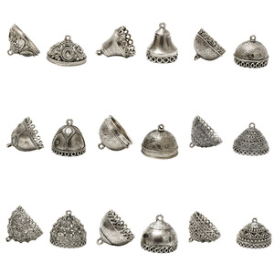 Vente directe d'usine Inde : Perles de bijoux en alliage argenté antique à franges, en forme de lanterne, pour boucles d'oreilles et chapeaux de perles, motif <span class=keywords><strong>cage</strong></span> à oiseaux tridimensionnelle - Product Image 5
