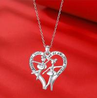 2025 Bijoux de danse Cadeau Sterling Collier Ballerine Deux Ballet Danseur Coeur Collier pour Femmes