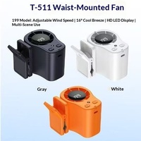 Ventilateur transfrontalier T511 à clipser, rechargeable par USB, haute vitesse, 199 réglages, multi-angles, en ABS, pour poussettes de bébé