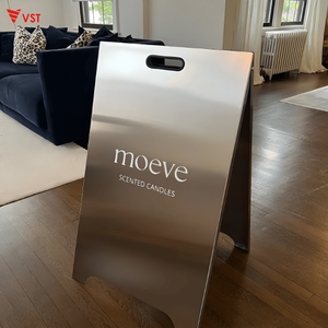 Vst Tùy Chỉnh Thép Không Gỉ Một Khung Dấu Hiệu Thương Mại Hai Mặt Ngoài Trời Sàn Đứng Quảng Cáo Kim Loại Bảng Hiệu - Product Image 1