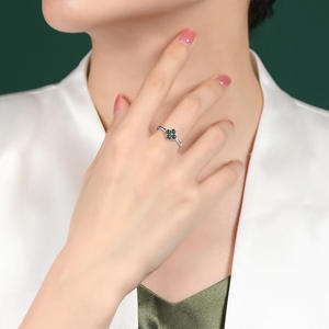 Bague en jadeite naturelle vert soleil, argent S925 incrusté, bague tendance pour femme, réglable, avec certificat d'expertise D159 - Product Image 5