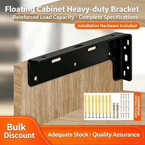 Reinforced Heavy-Duty Sturdy Concealed Hidden <strong>Cabinet</strong> Hanging <strong>Brackets</strong> For Floating Vanity TV Desk <strong>Cabinet</strong> Mounting Supports - Product Image 2