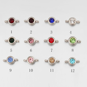 Connecteurs en acier inoxydable plaqué or de 6,5 mm avec strass, 12 breloques pierres de naissance pour la fabrication de bracelets - Product Image 4